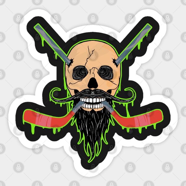 Hockey Death Skull Happy Halloween Skeleton design Sticker by theodoros20